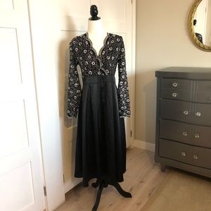 Black satin skirt dress